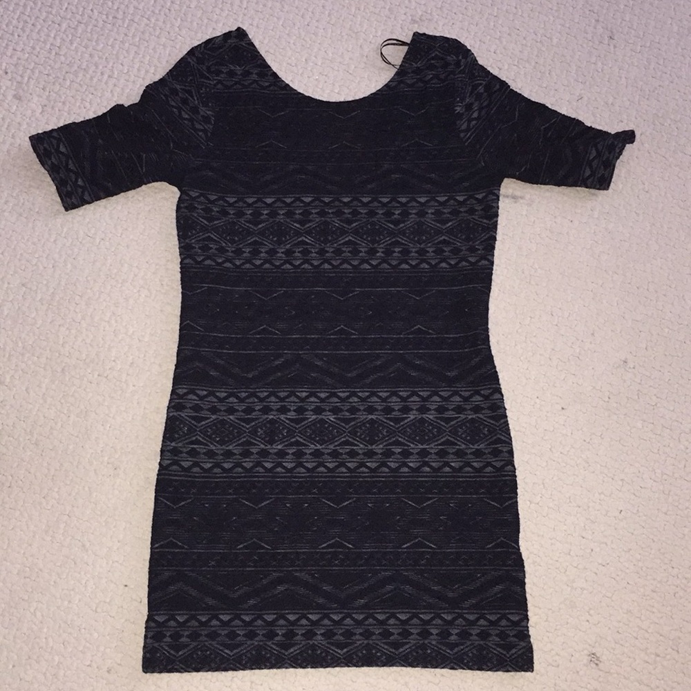 Tight fitting black dress